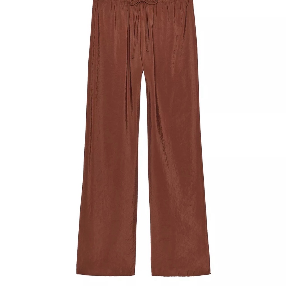 Zara Chestnut Wide-Leg Trousers